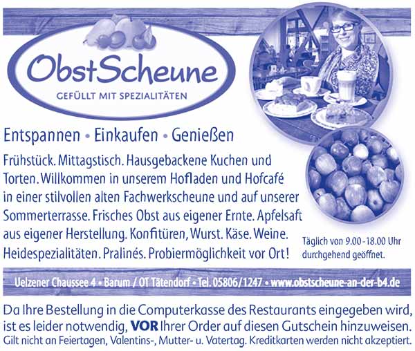 Hofcafé in der Obstscheune