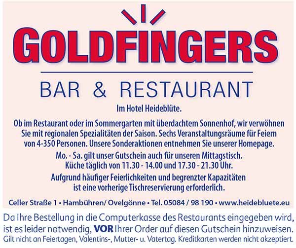 Goldfingers Restaurant im Hotel Heideblüte